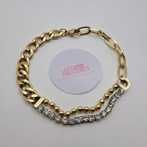 Chain bracelet with zirconia stainless steel